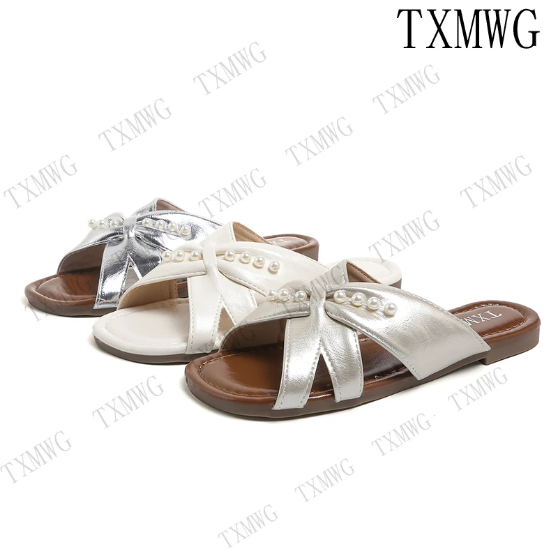 【退货补运费】露趾圆头平底舒适休闲风夏韩版一字拖凉拖女6065