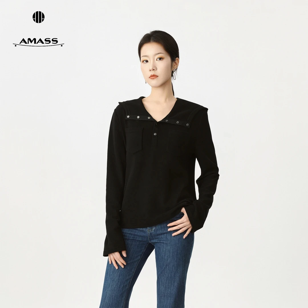 AMASS/阿玛施【德绒卫衣】秋冬时尚休闲连帽长袖百搭卫衣530086