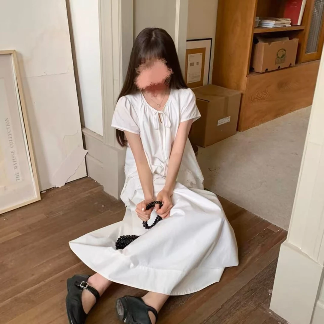 【小胖潇专属】2025新款波浪镂空层叠花边拼接法式小衫+半身裙套装