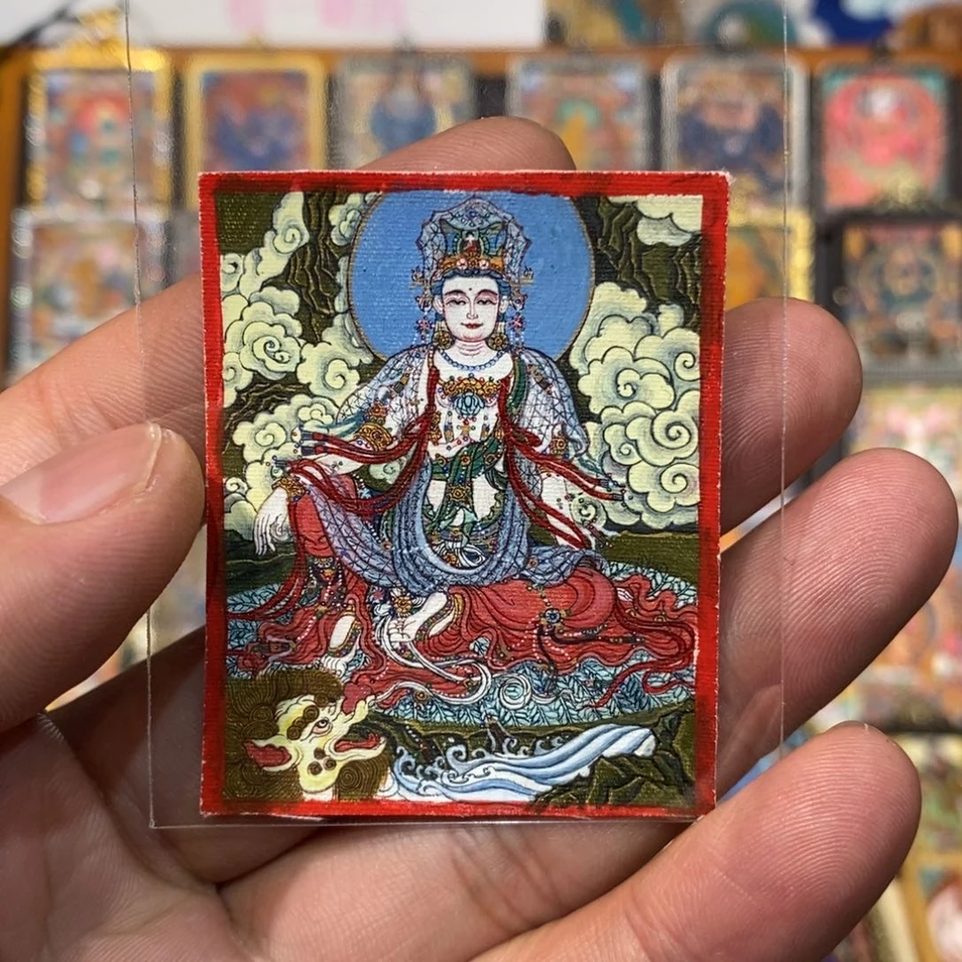 吊坠没****阿纯手绘唐卡单画心