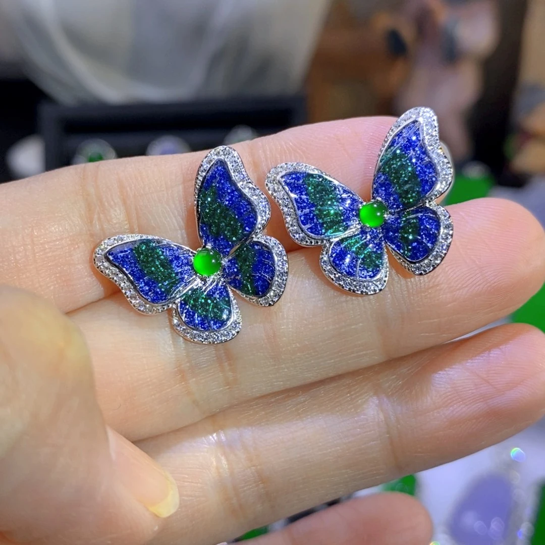 翡翠颈饰银S925镶嵌天然翡翠
