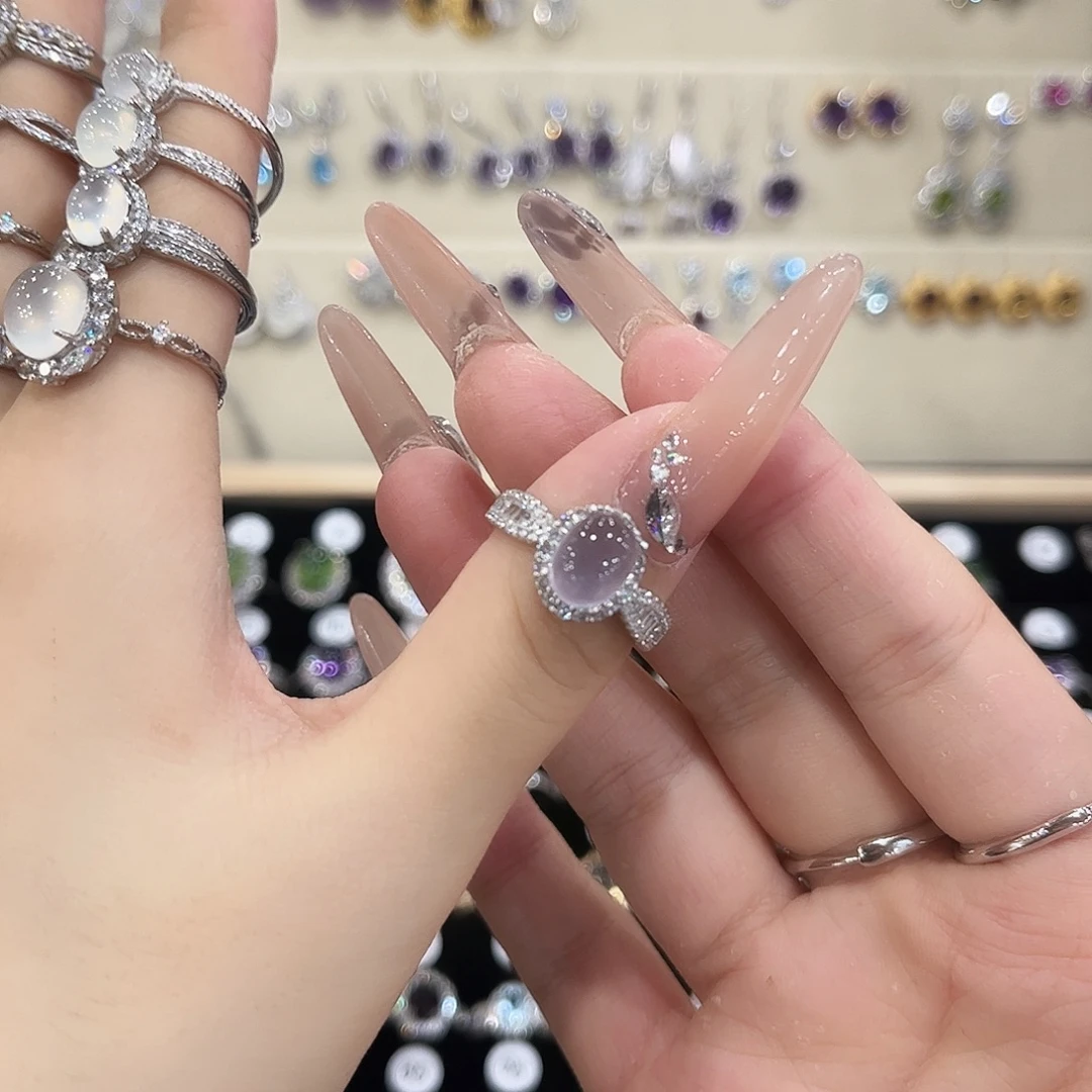 好****萤石戒指银S925镶嵌