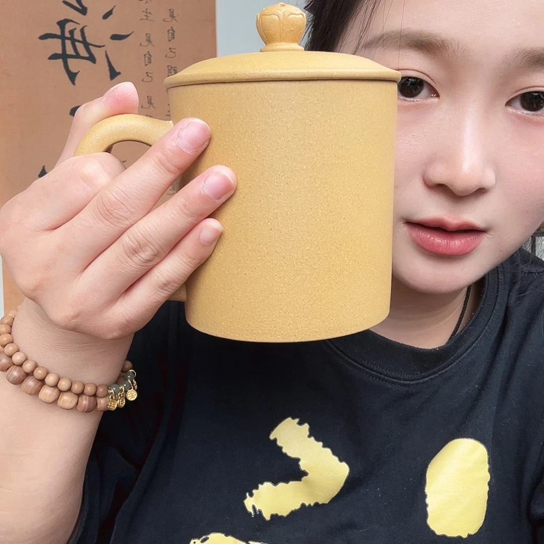 茶杯紫砂快***乐微瑕紫砂盖杯划痕