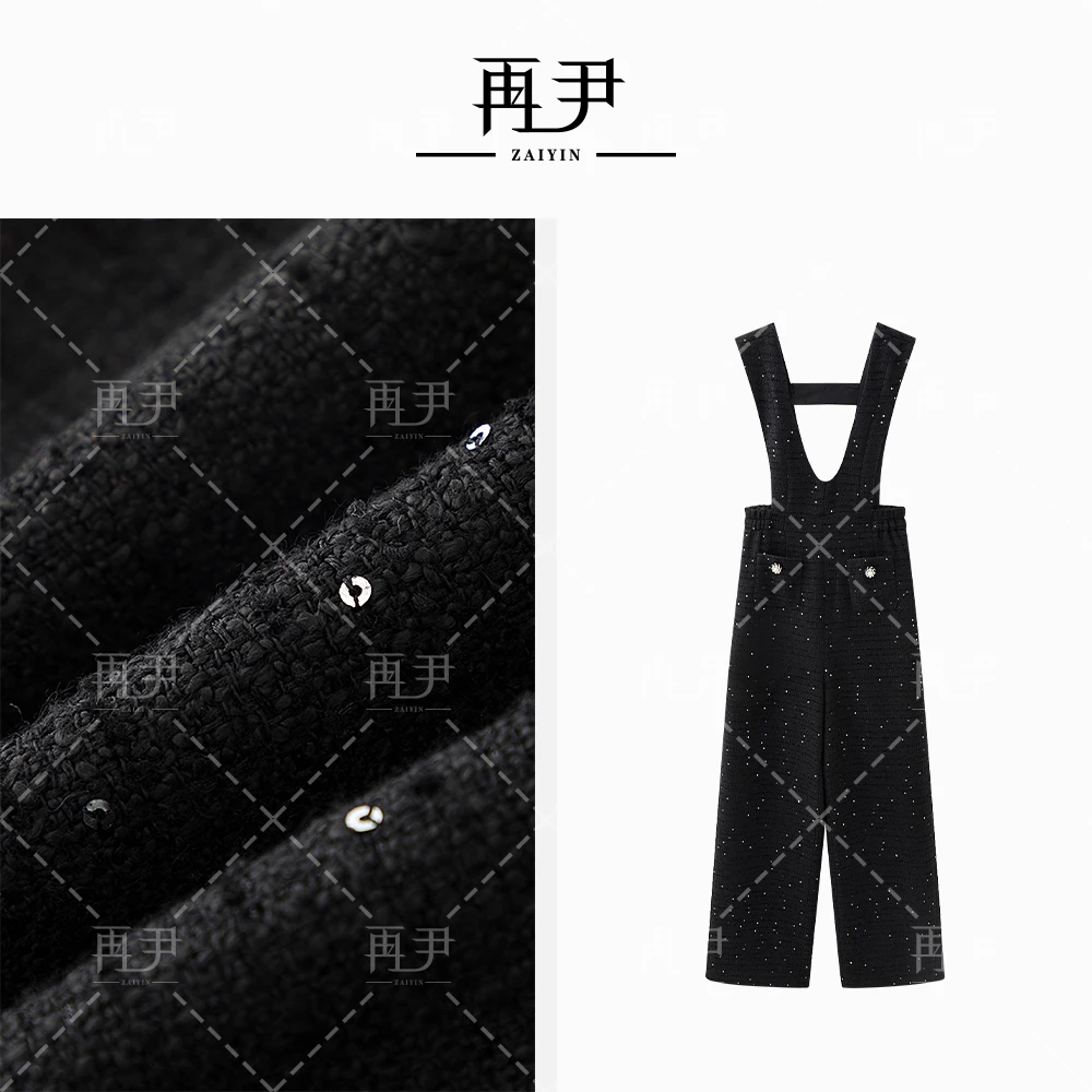 【森屿海】小众时尚设计师休闲定制宽松轻奢背带裤G24DT071136