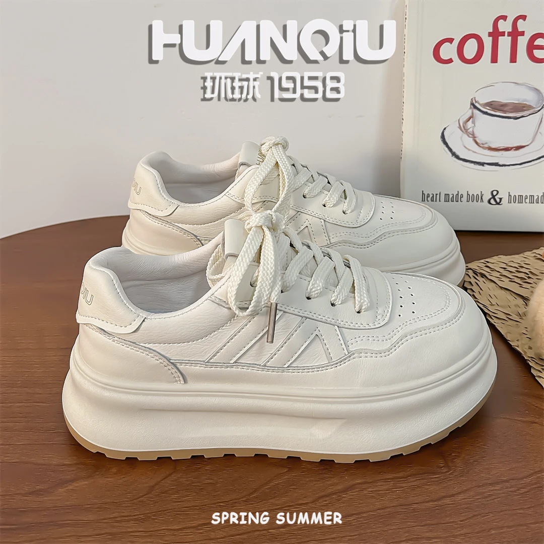 环球奶fufu小白鞋子女2025春秋新款ins百搭学生网红厚底韩版板鞋