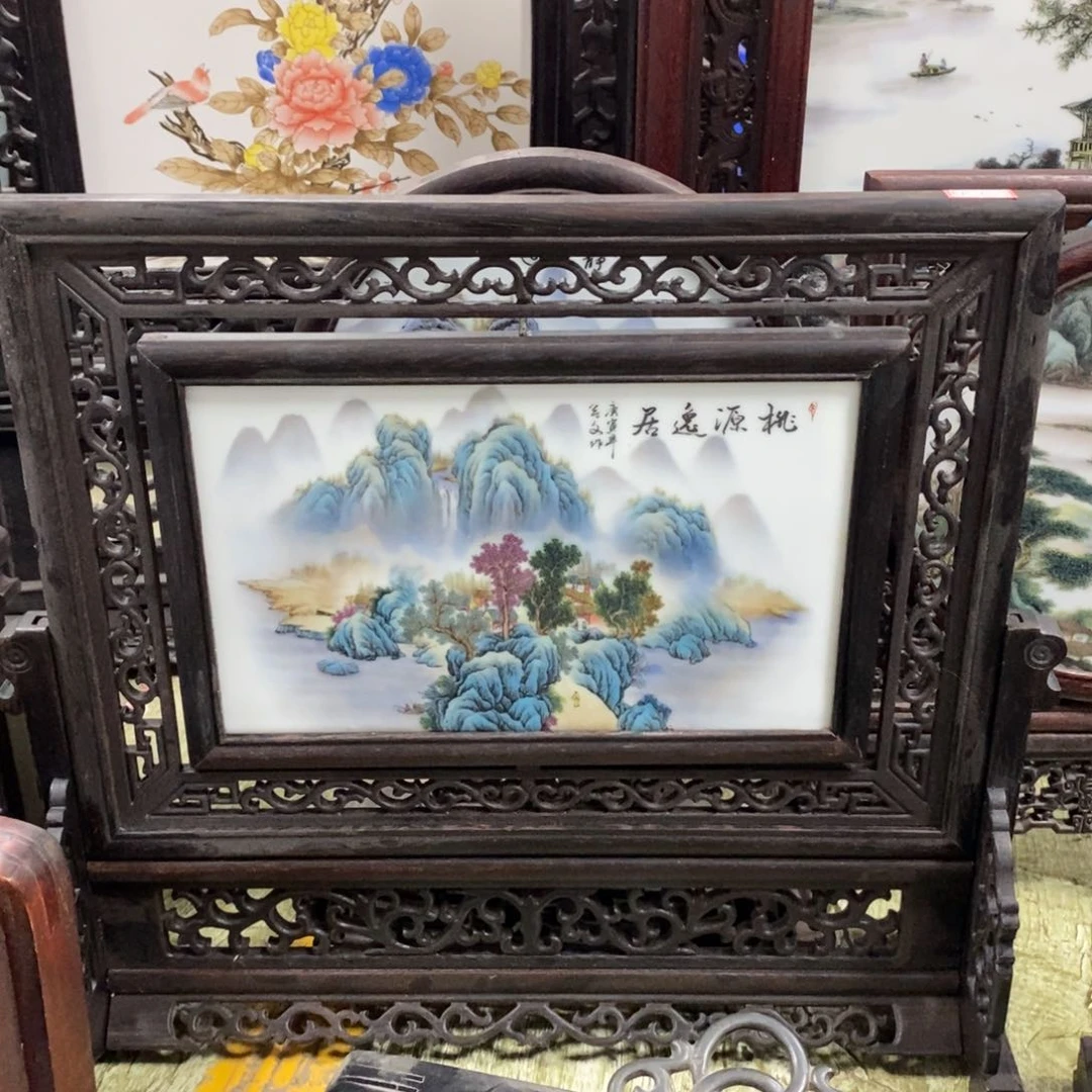 瓷片38*41 景德镇瓷板画柴窑烧制