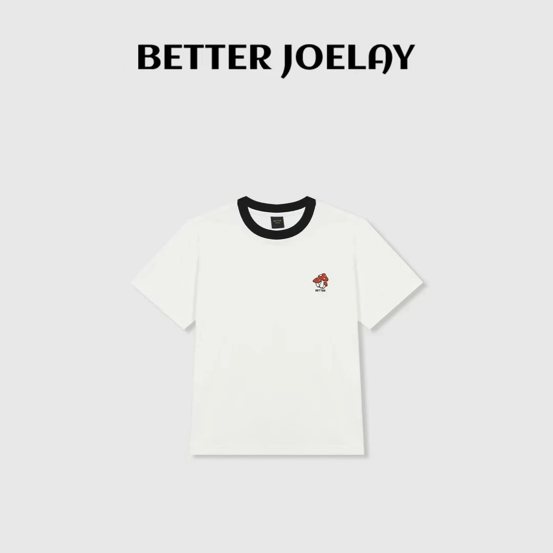 BETTER JOELAY【三朵蘑菇】百搭纯色宽松T恤短袖休闲风KH1371