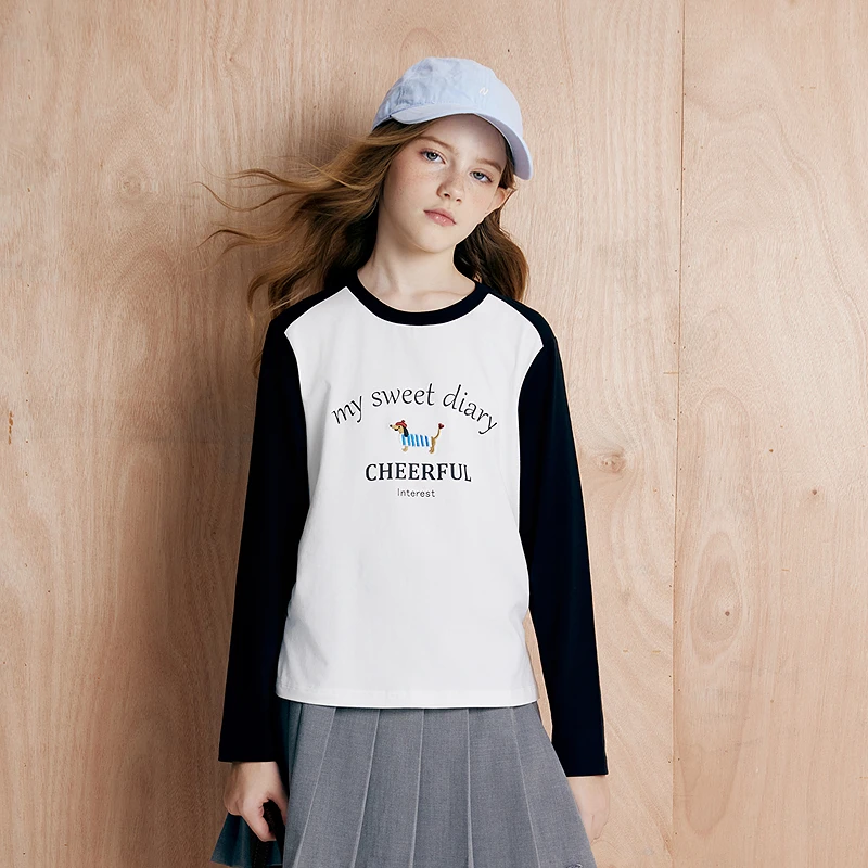 笛莎童装女童长袖T恤宝宝儿童休闲圆领上衣春秋季新款-732530701