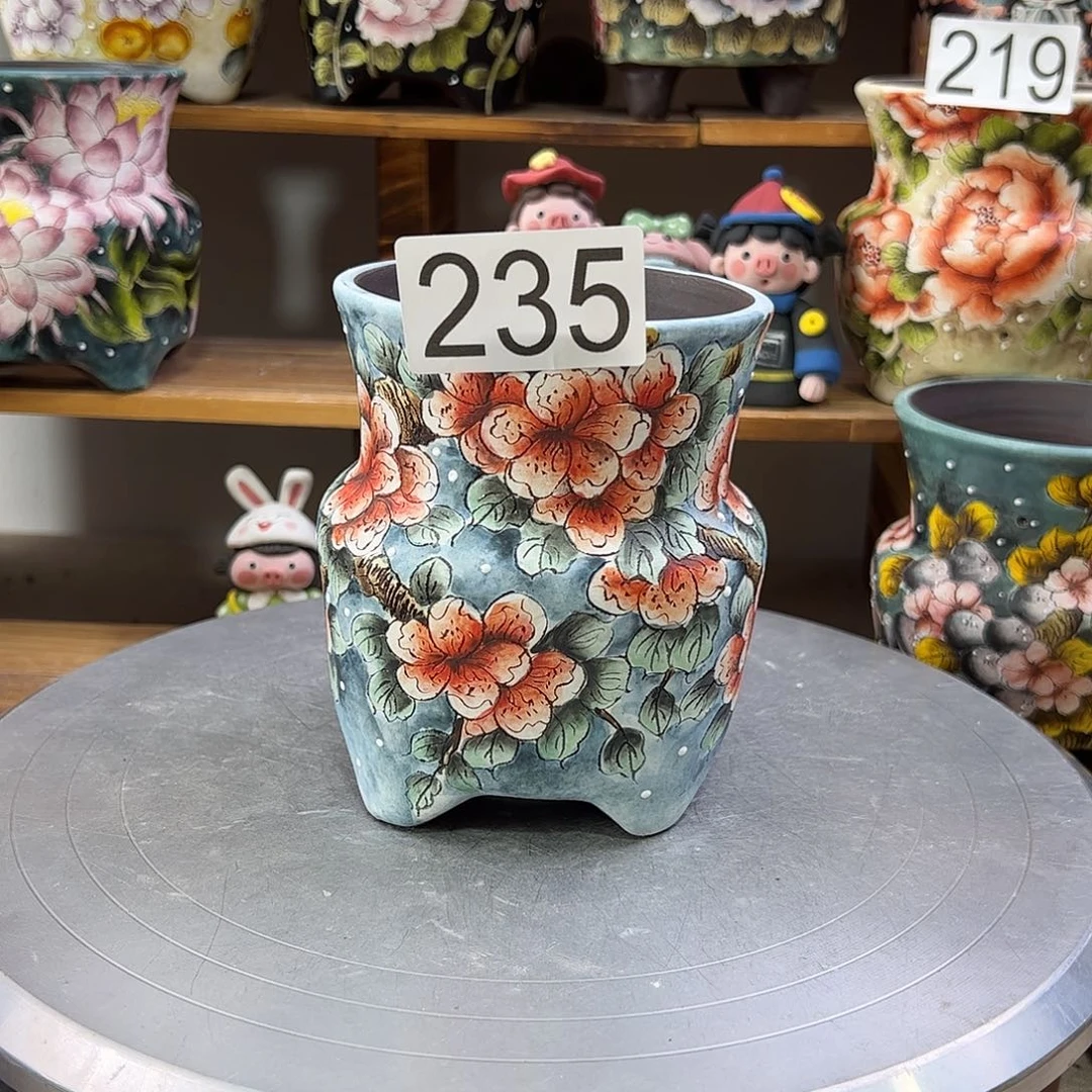 景德镇炫彩手绘口9.5高12.5