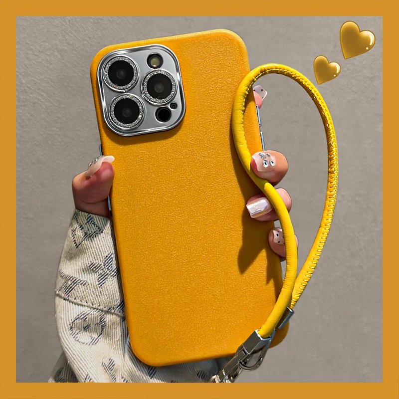 适用于苹果16/OPPO华为VIVO精孔皮纹手机壳极简ins风个性硅胶防摔