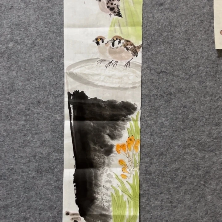 竖款大鱼书画艺术作品