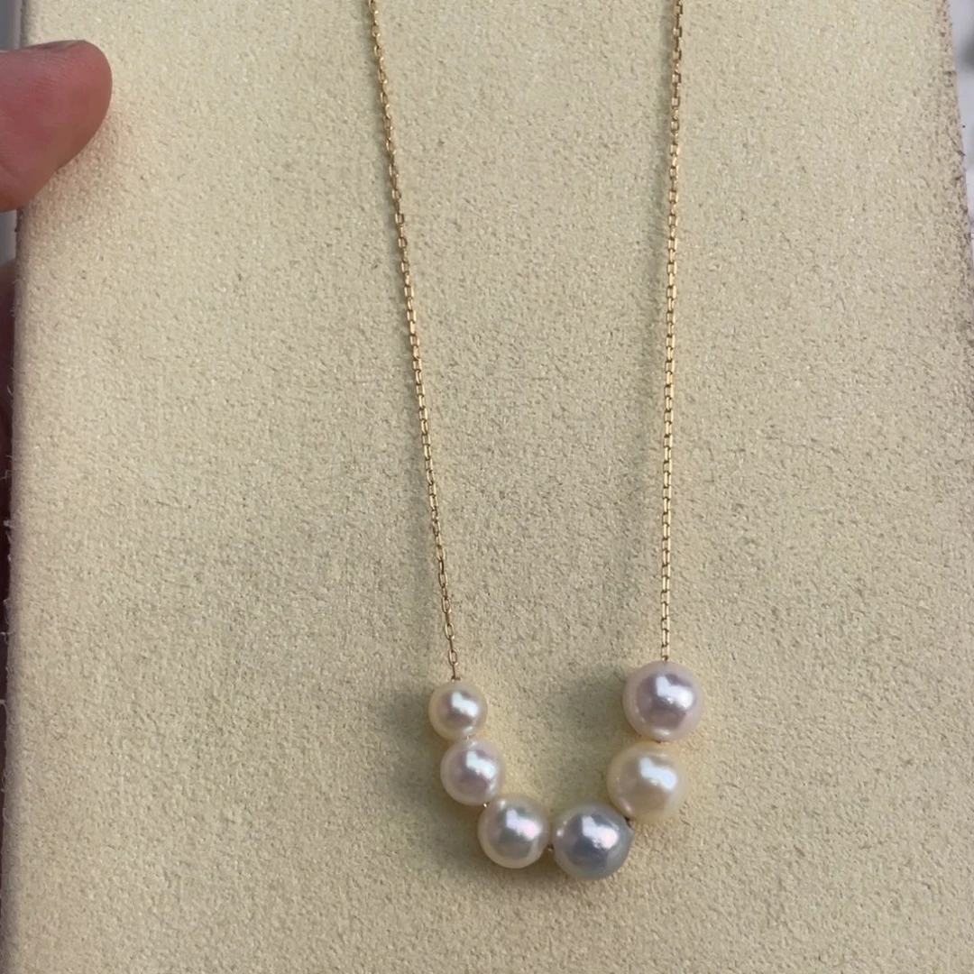海水珍珠银S925镶嵌项链