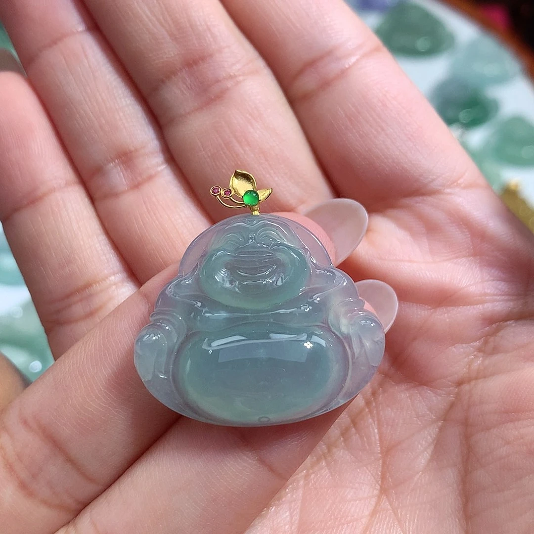 翡翠未镶嵌颈饰佛公