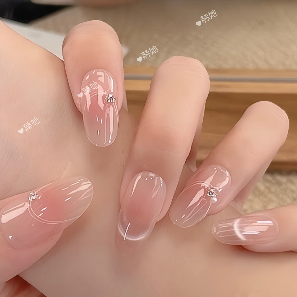 【甜桃野】夏季新款温柔千金珍珠千金纯手工穿戴甲