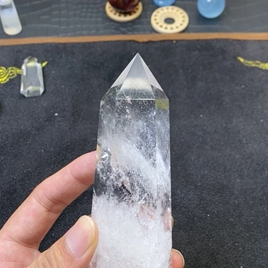 未镶嵌珠宝半成品水晶白水晶柱子