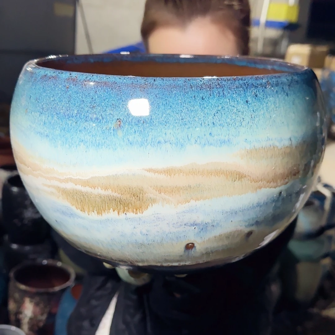 紫砂花盆高18口25