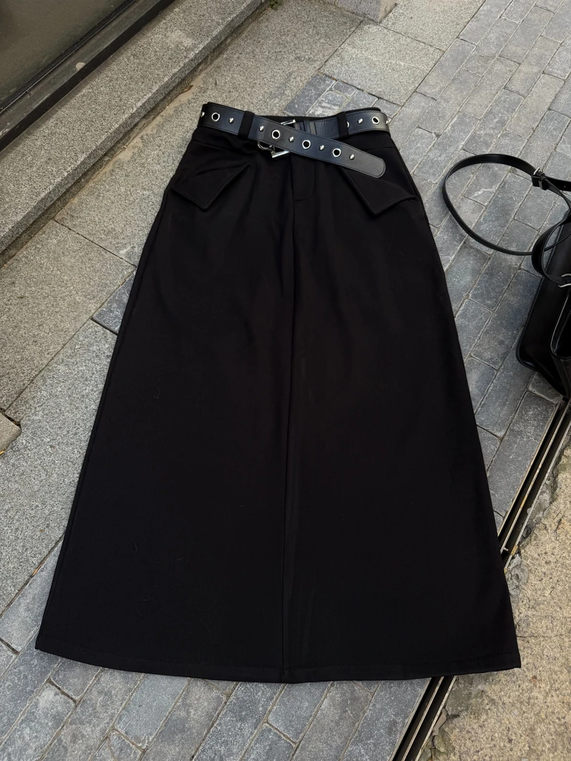 【RoMee-萝密】内里加绒西装面料加厚直筒后开叉长百搭气质裙