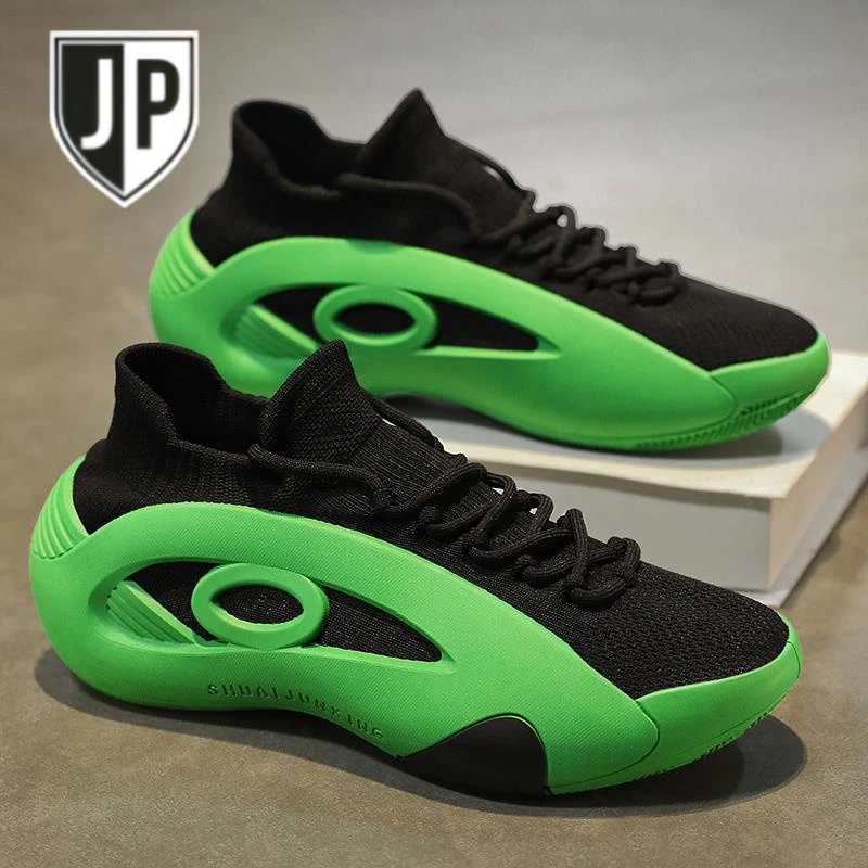 吉普盾品牌椰子男鞋2025新款秋季透气飞织网面运动鞋男士减震软底