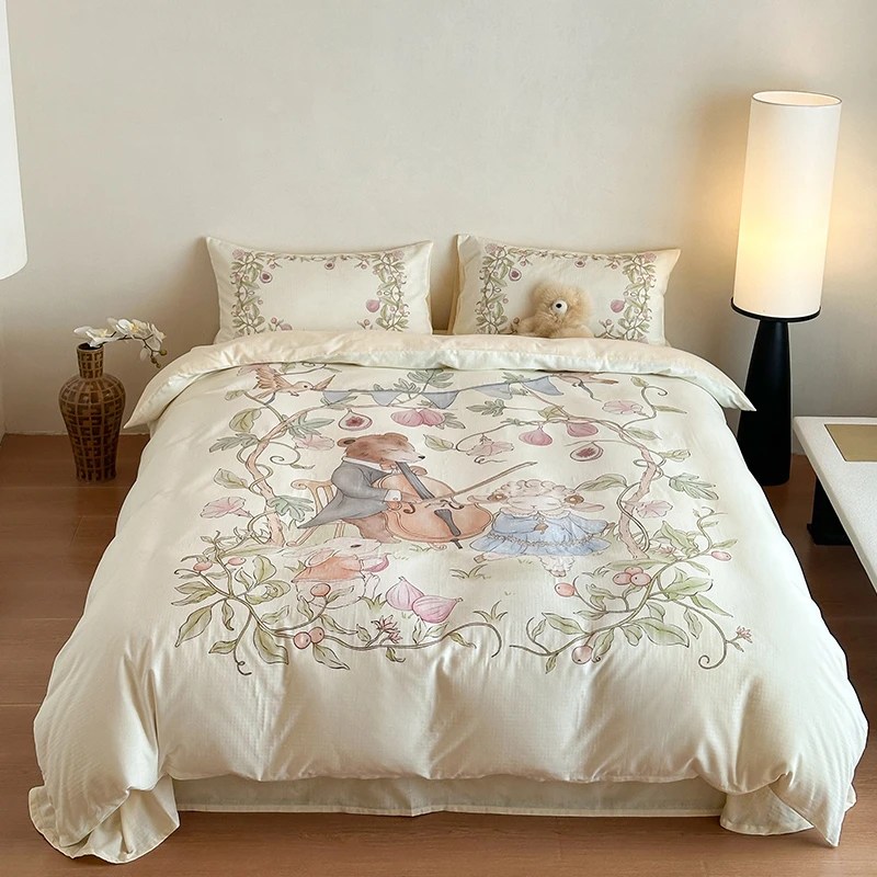 【小宋专属】【芸裕家居】森林纱绘·全棉双层纱印花套件254JT065