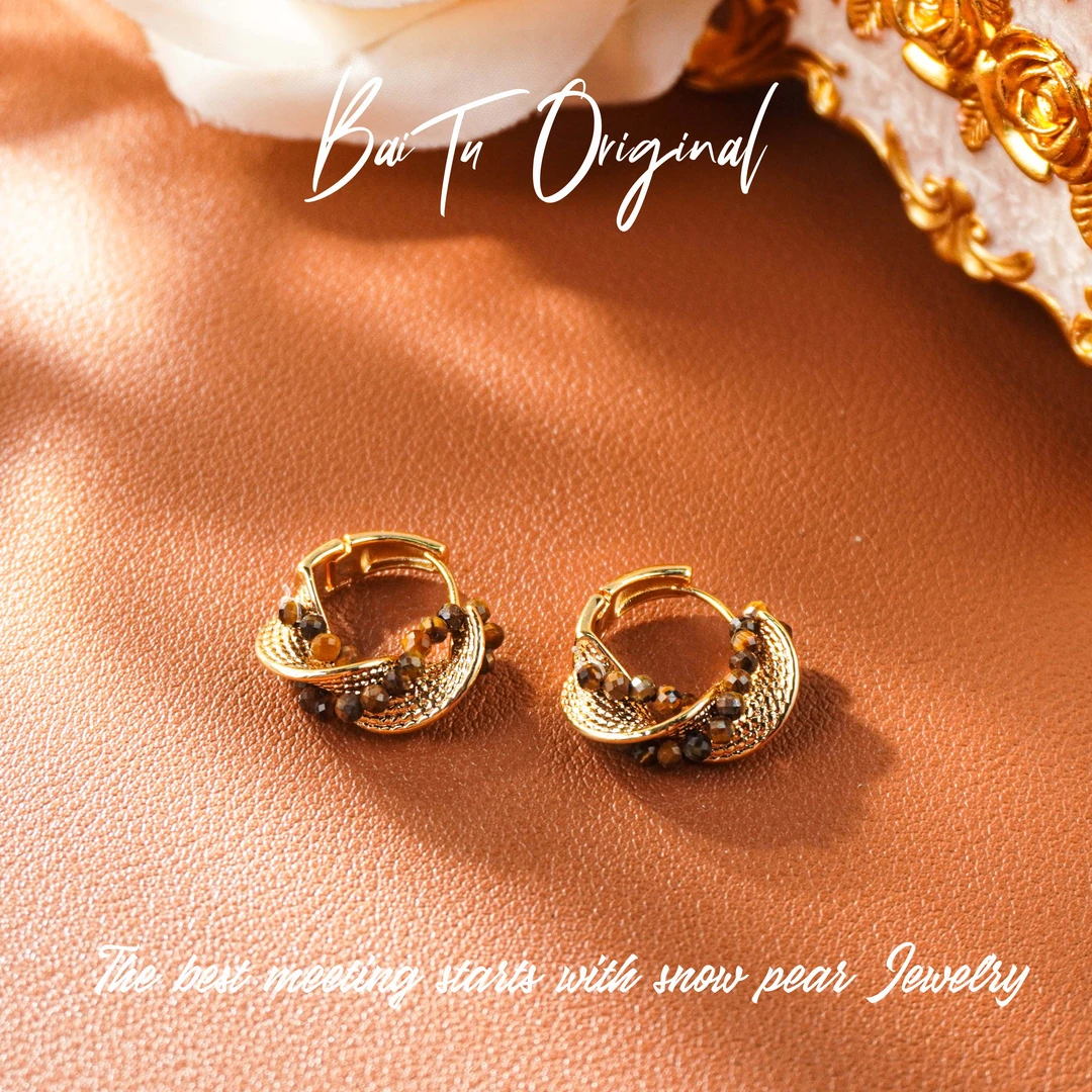 铜合金耳饰 【柏荼】铜♠ 原创时尚 OE1685耳环