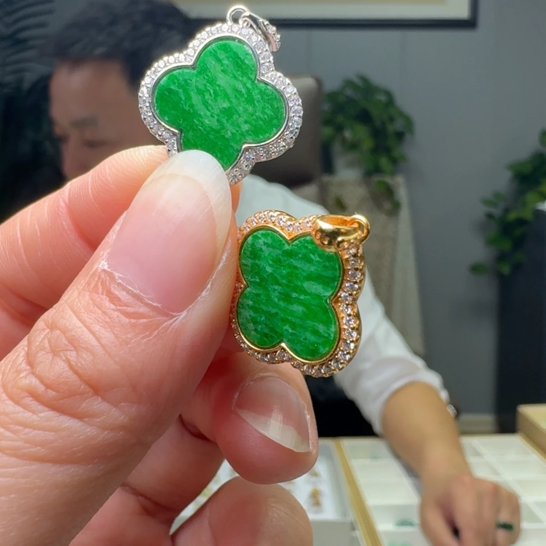 翡翠银S925镶嵌吊坠(不含链)多样性发货其一