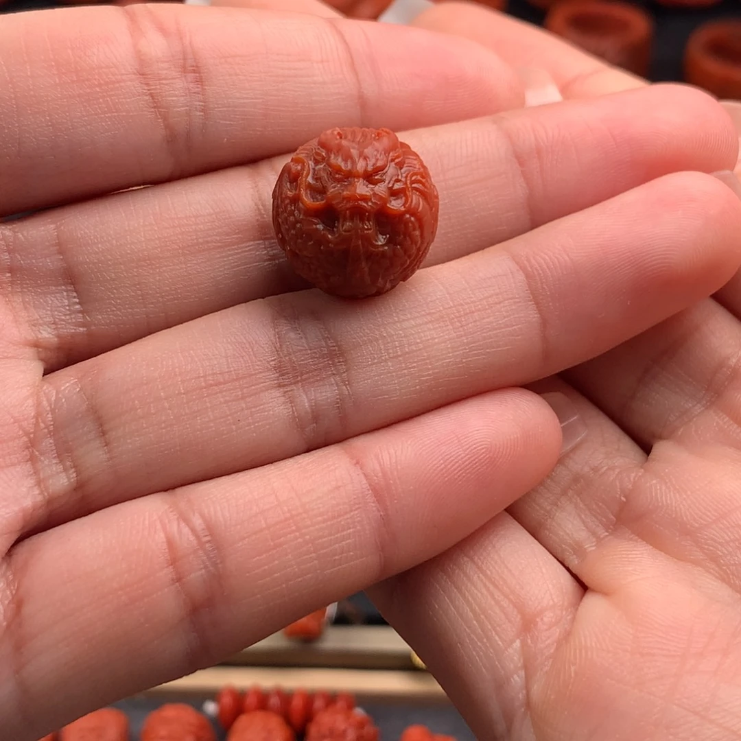 南红玛瑙精工雕刻龙珠15+未镶嵌