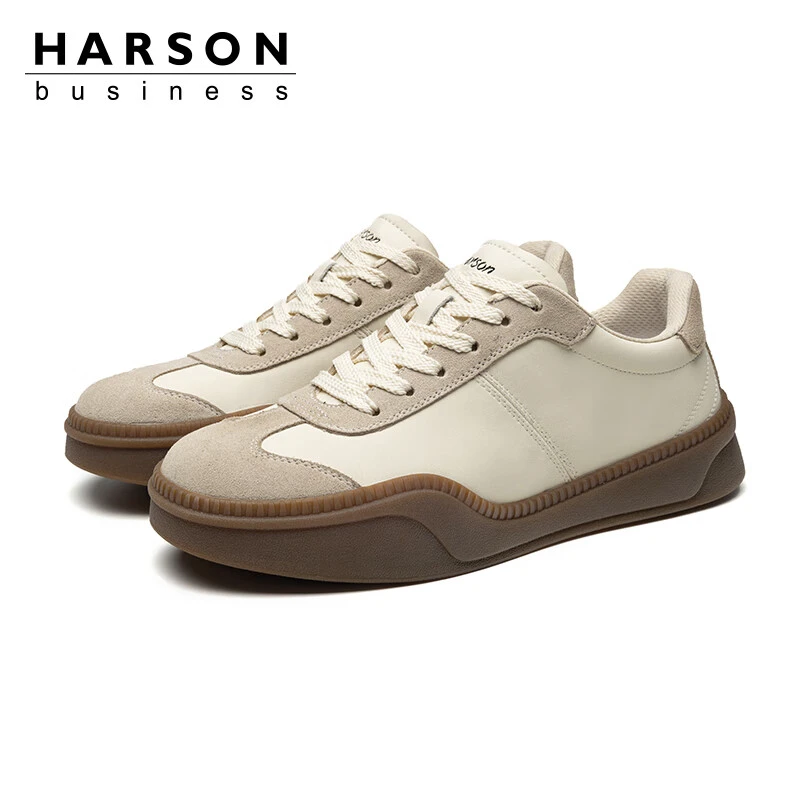哈森Harson男鞋春夏秋季新款潮流复古风百搭休闲运动板鞋轻便潮鞋
