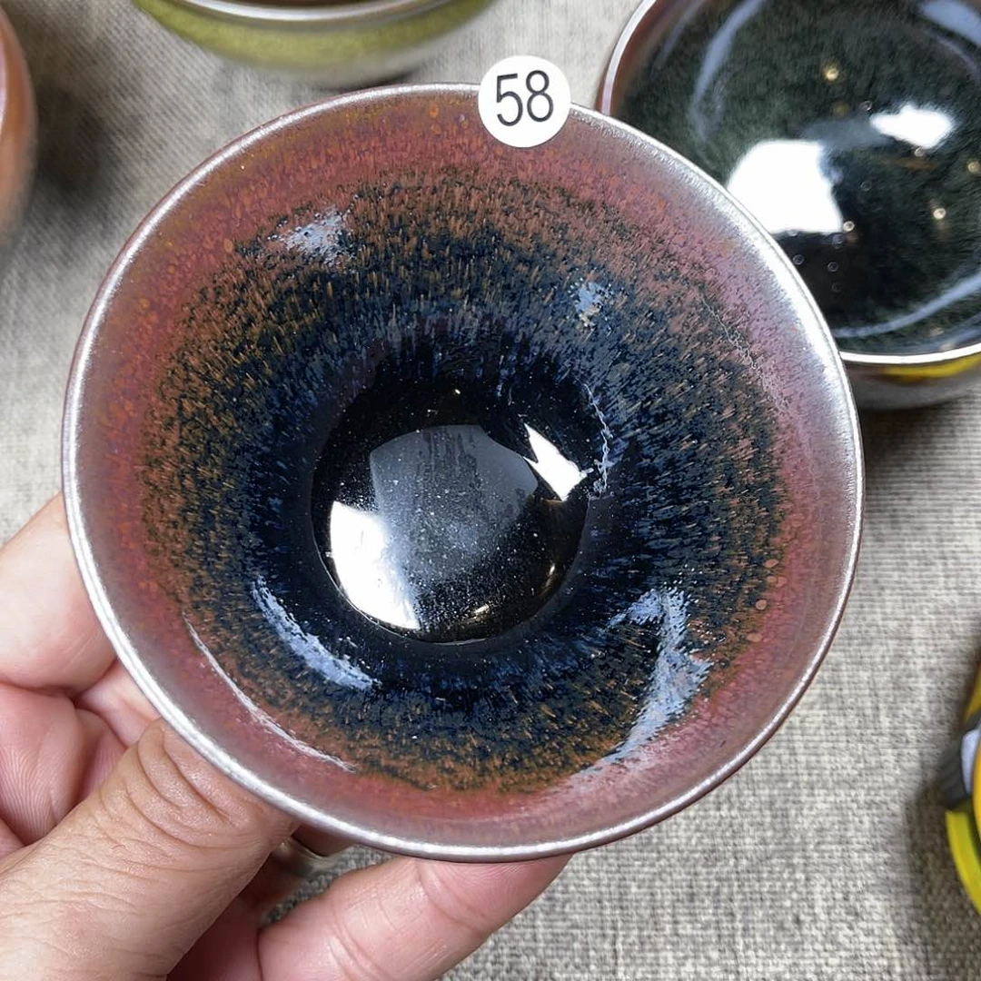 茶盏龙窑柴烧薄胎高足斗笠器型8.1口径