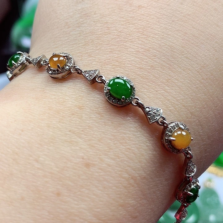 颈饰银S925镶嵌翡翠翡翠