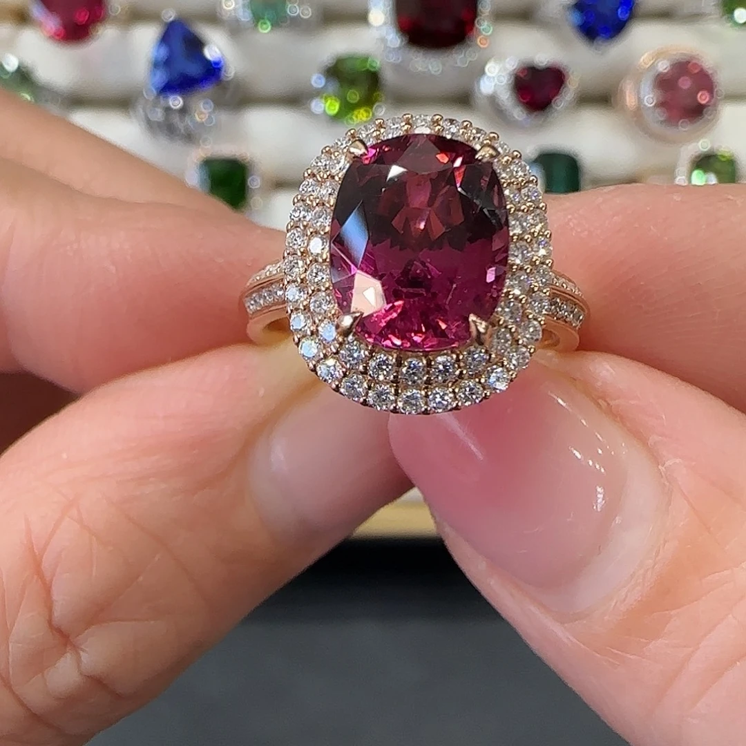 戒指碧玺18K金镶嵌3.68ct