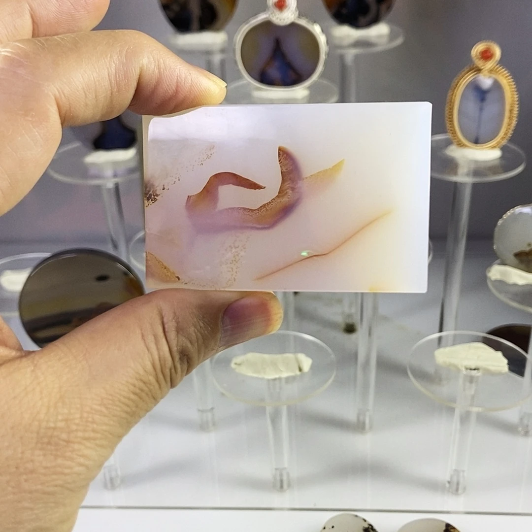 合成碳硅石非金属时尚图纹画面石饰品