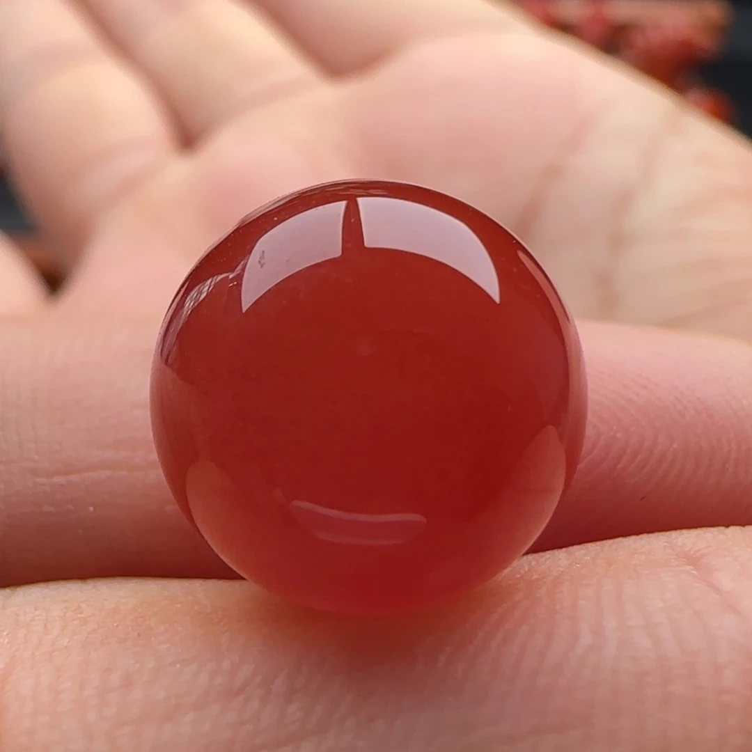 未镶嵌圆珠13.6白点南红玛瑙