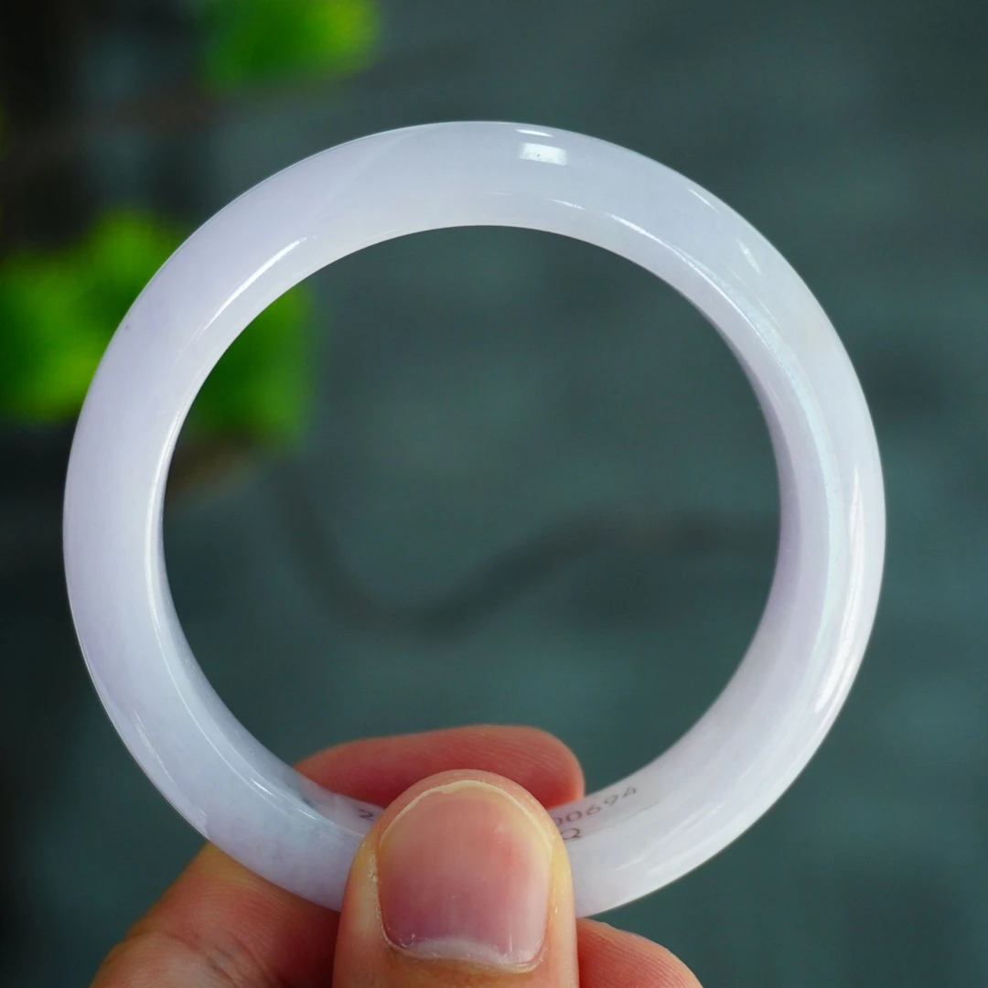 紫罗兰色54正圈成品翡翠手镯女款00694