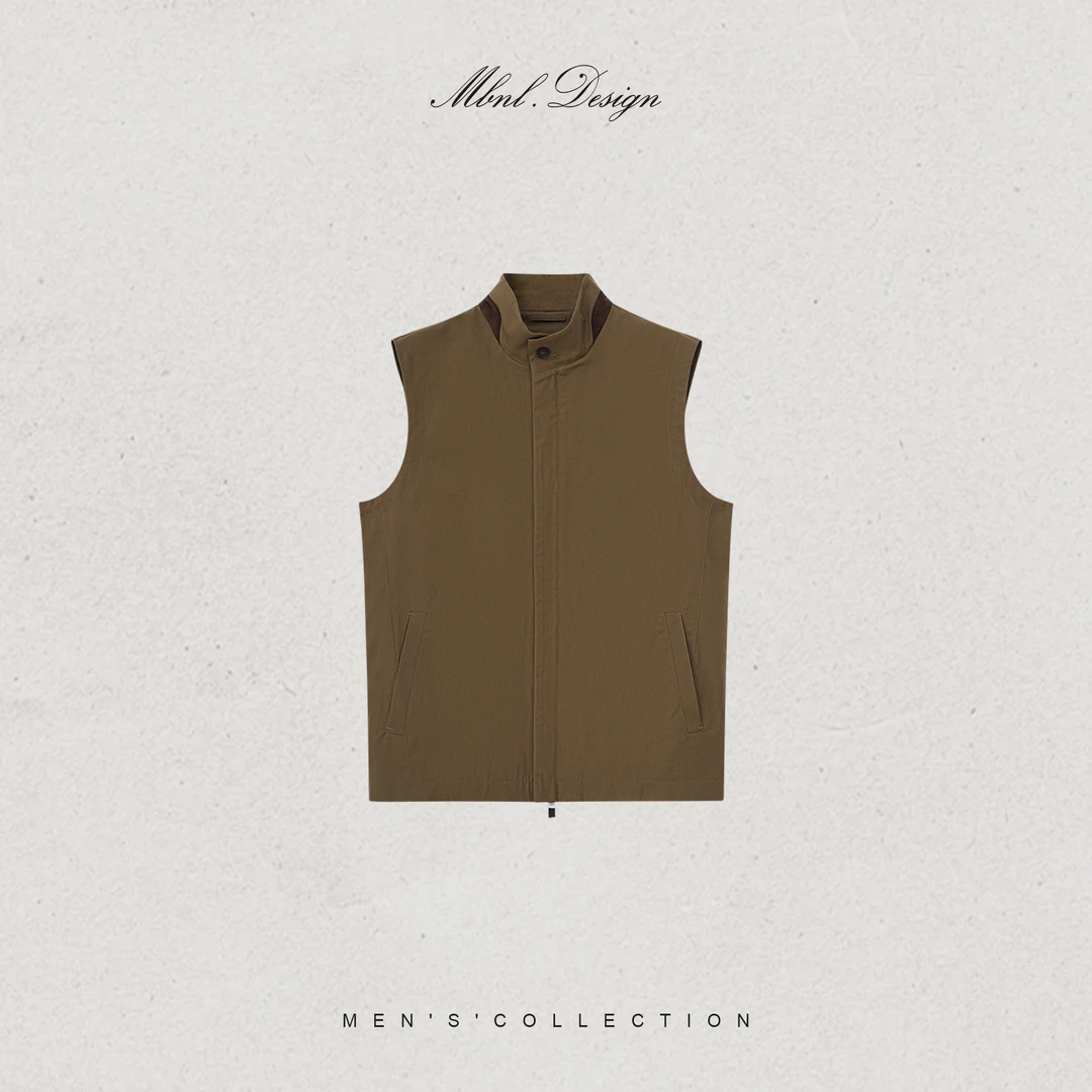 MBNL-F「杰尼马甲」秦磊男装100棉哑光色泽立领马甲LL-SMJ6010