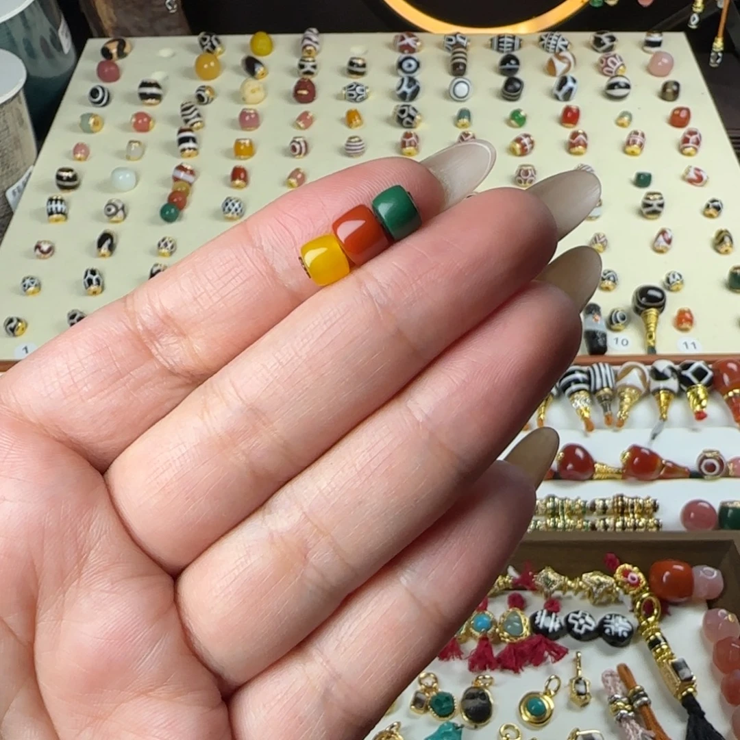 蓓***号玛瑙/玉髓未镶嵌单珠配饰顶珠设计搭配