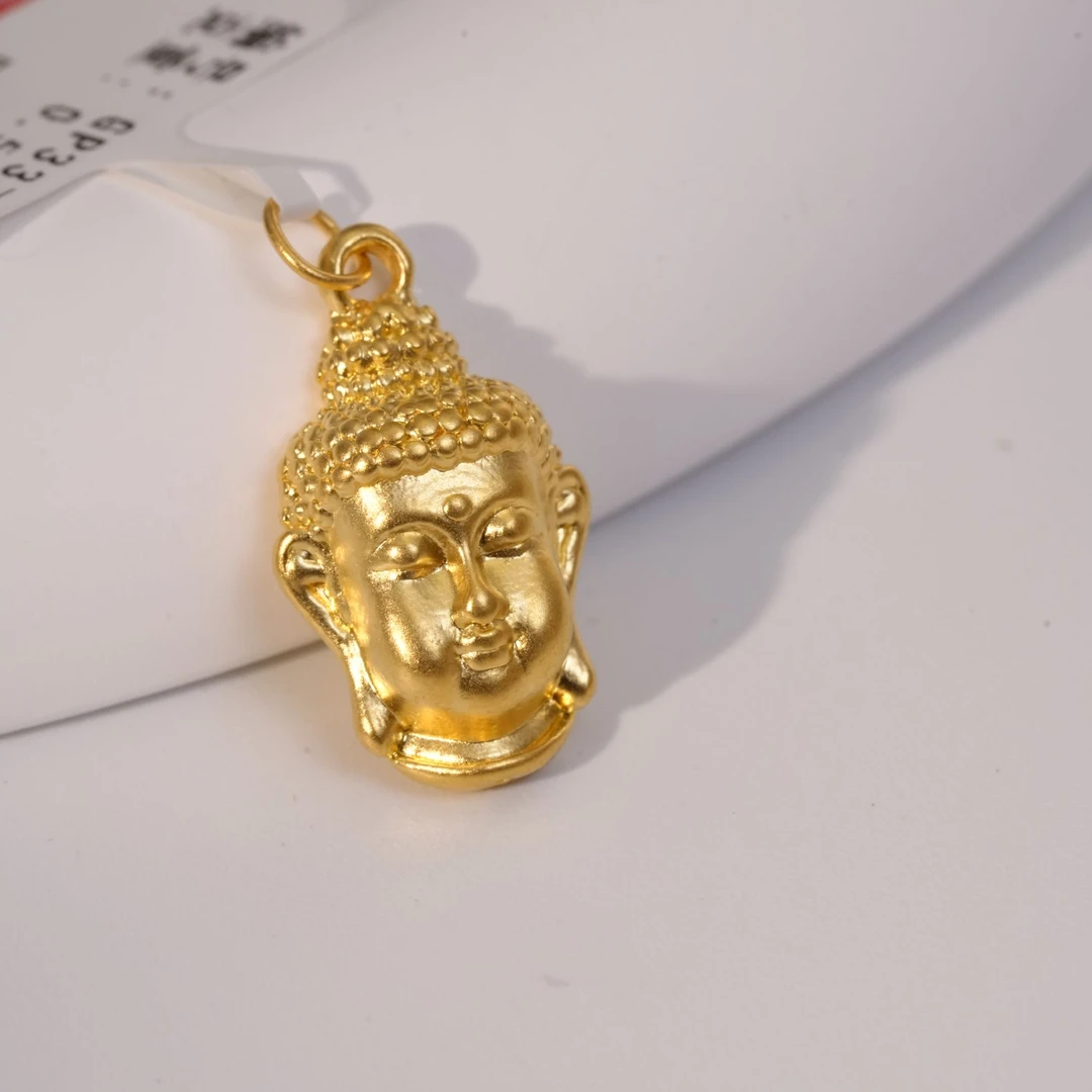 【小辛专属】足金999佛头吊坠古法黄金男女挂坠送礼物 0.54 GP429