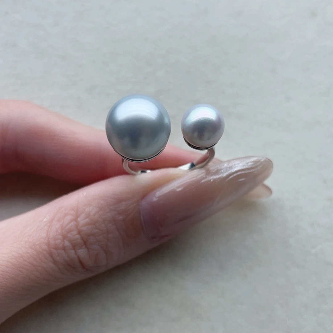 海水珍珠戒指87银S925镶嵌