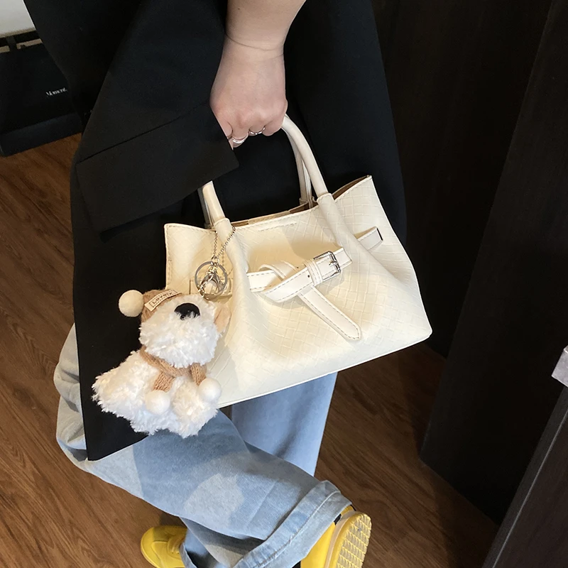 【小莹家】纯色磁扣软面托特包单根单肩包腋下百搭洋气新复古风