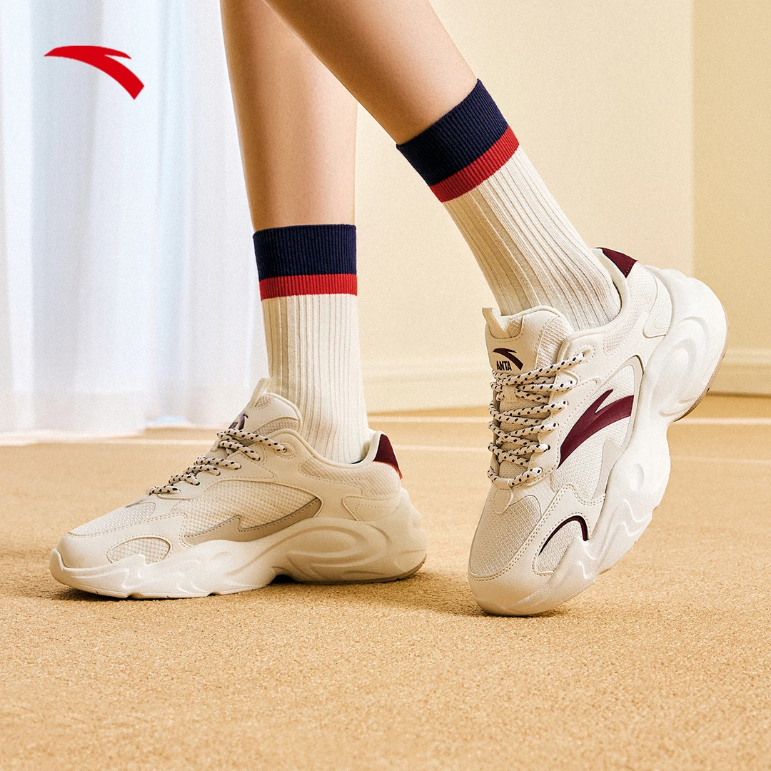 【秋季加厚】安踏行风丨革网拼接休闲鞋2025秋季新款潮流百搭运动鞋