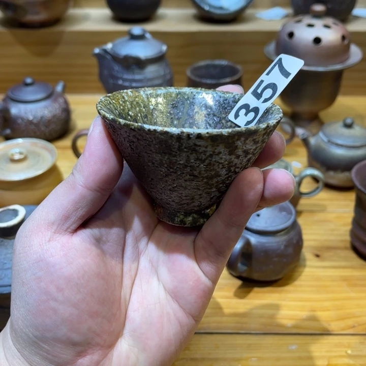 手工制作柴烧茶杯微瑕357