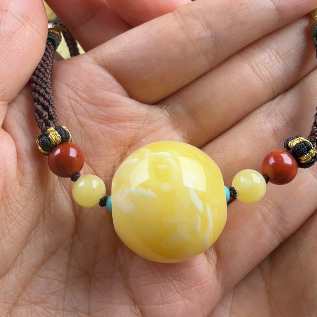 琥珀未镶嵌颈饰纯天然琥珀蜜蜡无优化