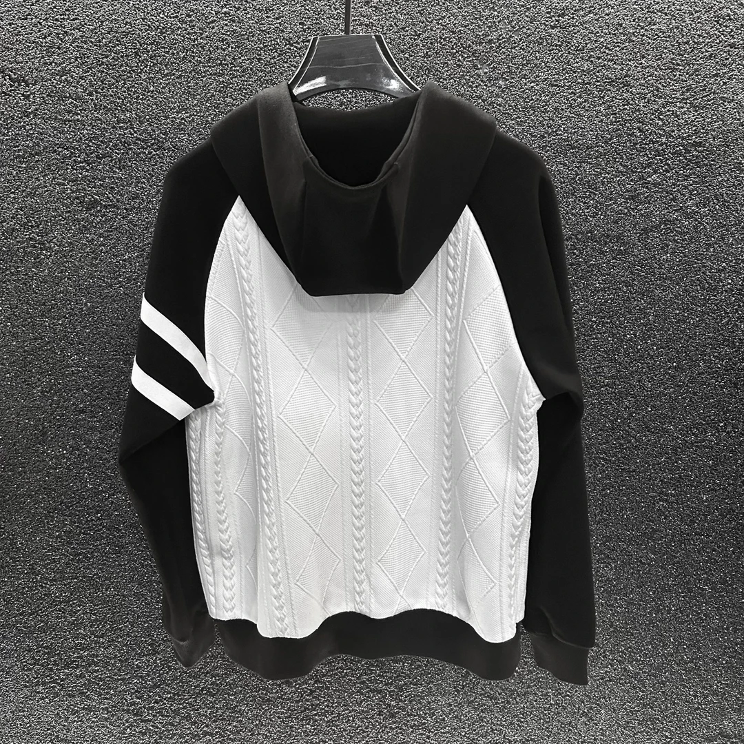 B新款男女同款设计师潮流时尚休闲时尚拼接外套-8043