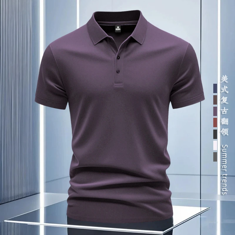 美式POLO衫男2025上衣体恤夏季短袖T恤男士薄款宽松休闲翻领半袖
