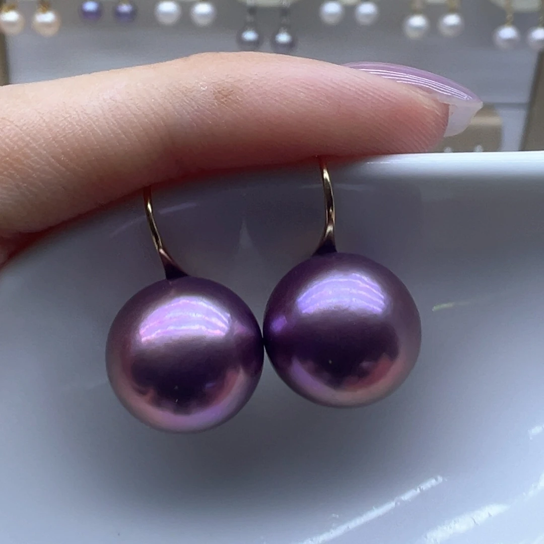 银S925镶嵌淡水珍珠耳饰