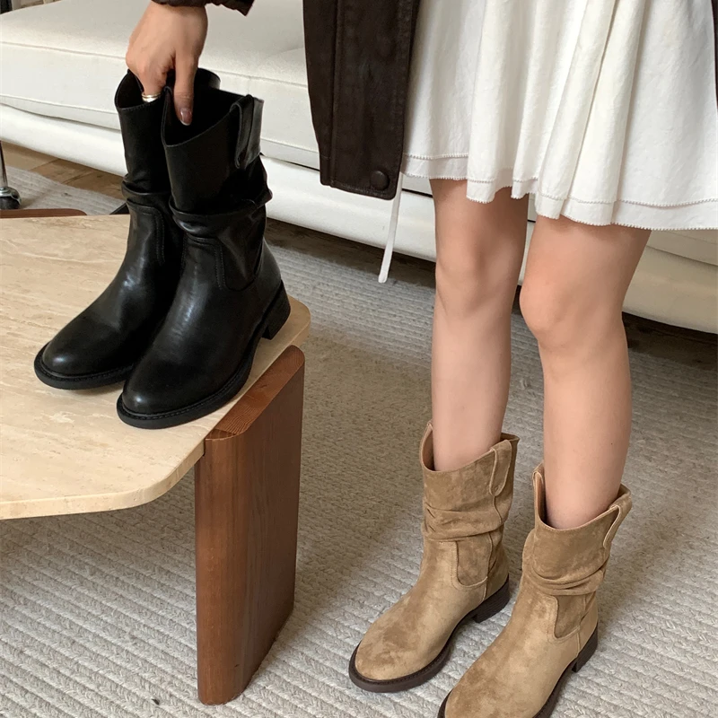 纪诗哲潮流百搭时装靴女2025秋冬新款时尚潮流厚底切尔西靴女款