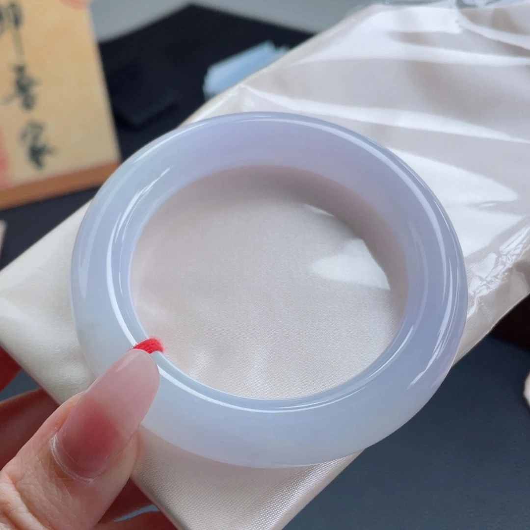 未镶嵌手镯翡翠54.9粉紫月光镯 胖圆脑袋闭眼拍27号