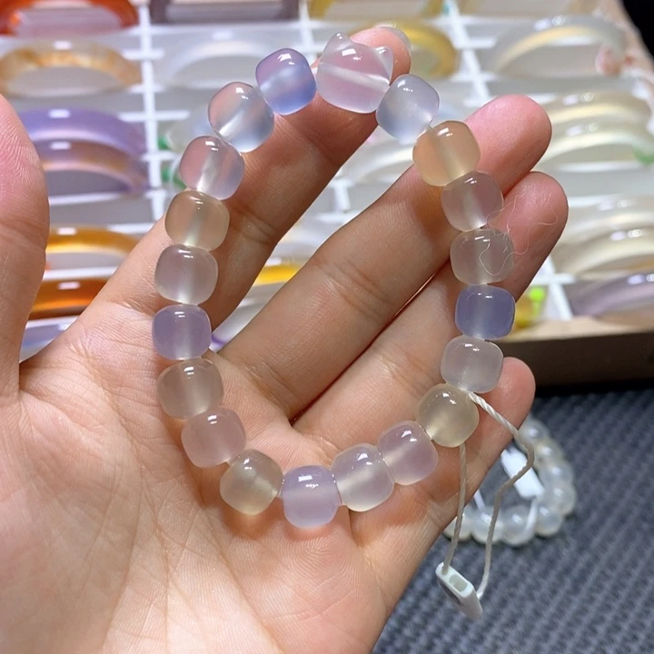 玛瑙/玉髓手镯未镶嵌多宝手串卡10