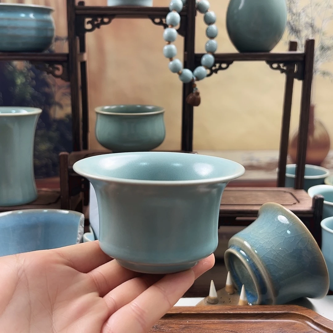 仿古釉水马蹄纯手工杯