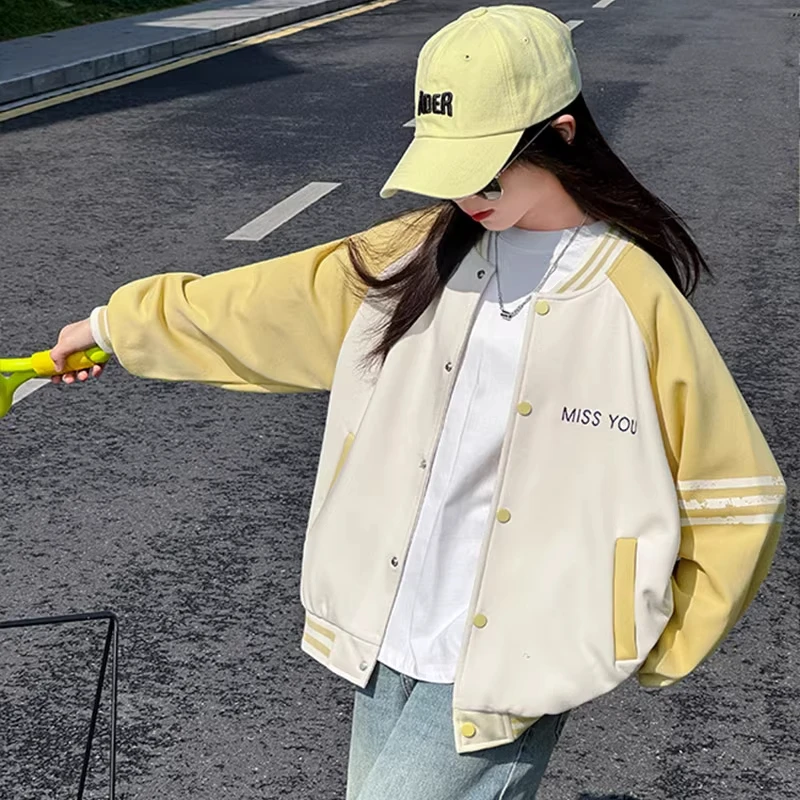 女童外套春秋款2025新款洋气儿童秋季棒球服大童休闲时髦秋装上衣