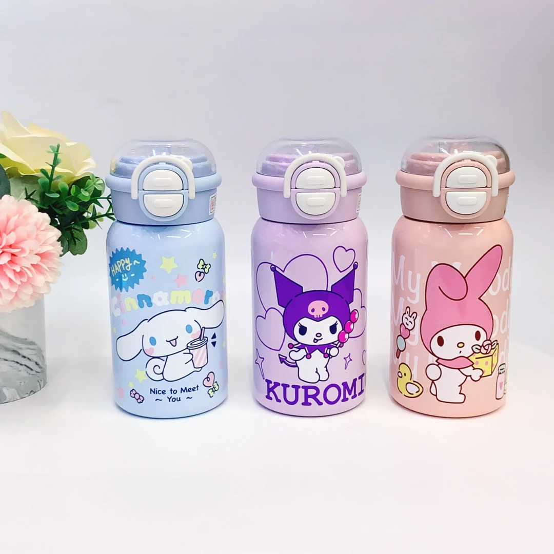 儿童库洛米可爱316不锈钢保温杯吸管直饮户外便捷卡通保温杯
